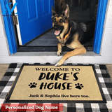 Personalized Welcome Mat to "Dog's" House Pawprints Doormat - Dog mat custom Doormat 23.6" x 15.7" | Welcome Mat | House Warming Gift