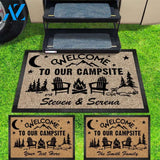 Personalized Welcome Our campsite doormat - outdoor mat - RV Camper -Tractor - Motor Home Doormat, Happy camper mat, doormat camping