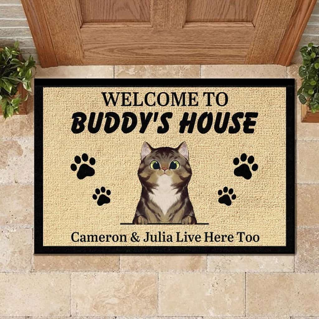 Personalized Welcome To Cats House - Doormat Door