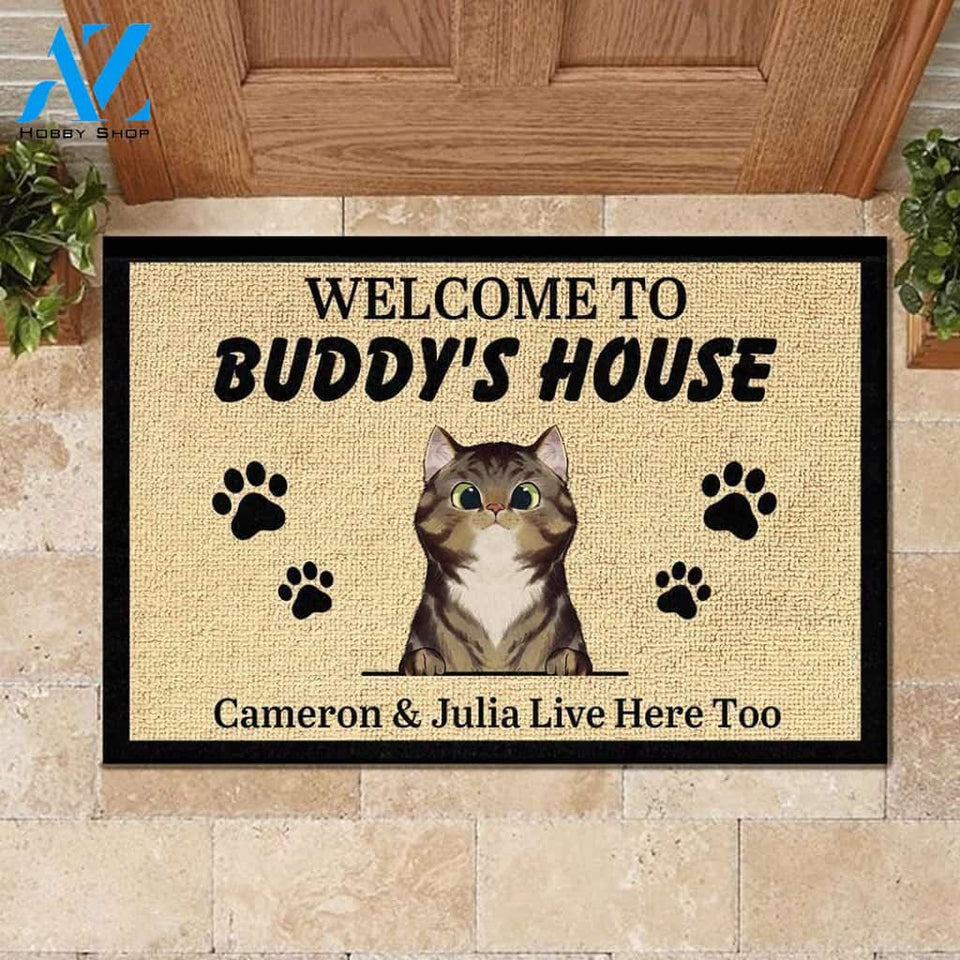 Personalized Welcome to Cat's House - Personalized Doormat | Welcome Mat | House Warming Gift