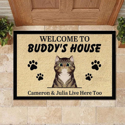 Personalized Welcome To Cats House - Doormat (Wt) Door