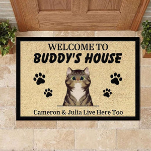 Personalized Welcome To Cats House - Doormat (Wt) Door