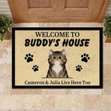 Personalized Welcome To Cats House - Doormat (Wt) Door