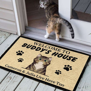 Personalized Welcome To Cats House - Doormat (Wt) Door
