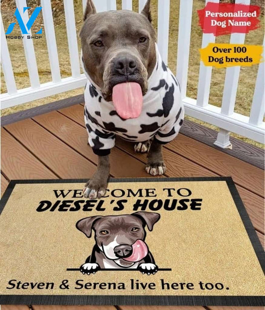 Personalized welcome to dog house doormat – Hothot 240920