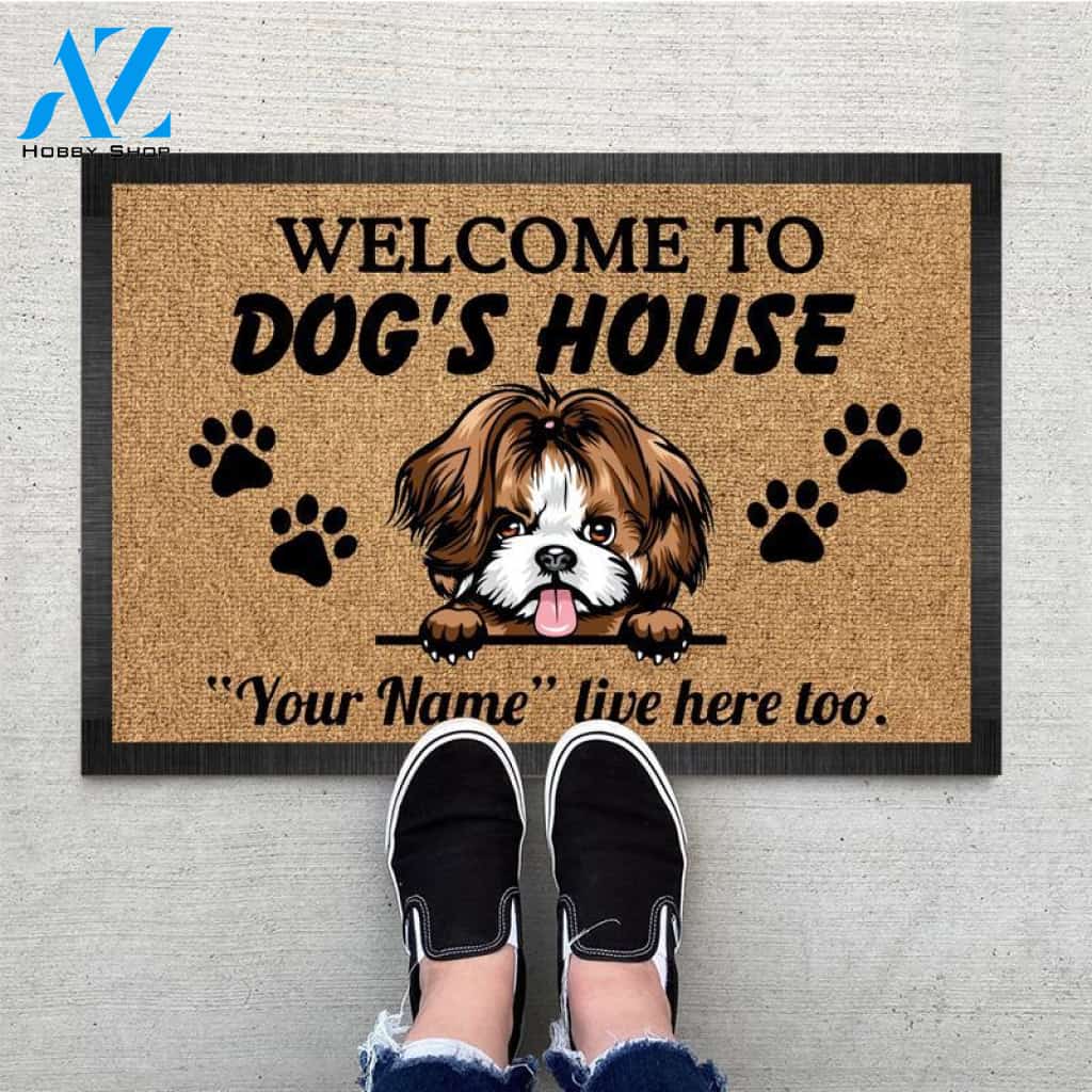 Gosszy - Personalized Welcome to Dog House Doormat, Housewarming Gift, Cartoon Dog Printing, Dog Lovers, Home decor, Doormat Design Ideas