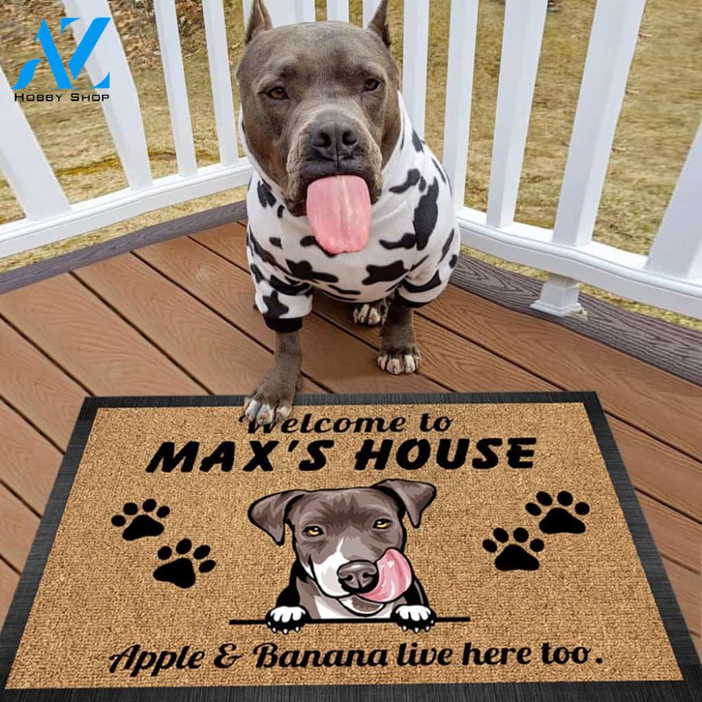 Personalized Welcome to Dog House Doormat, Housewarming Gift, Cartoon Dog Printing, Dog Lovers, Home decor, Doormat Design Ideas