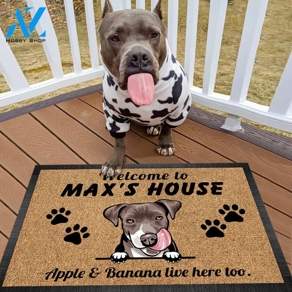 Personalized Welcome to Dog House Doormat, Housewarming Gift, Cartoon Dog Printing, Dog Lovers, Home decor, Doormat Design Ideas