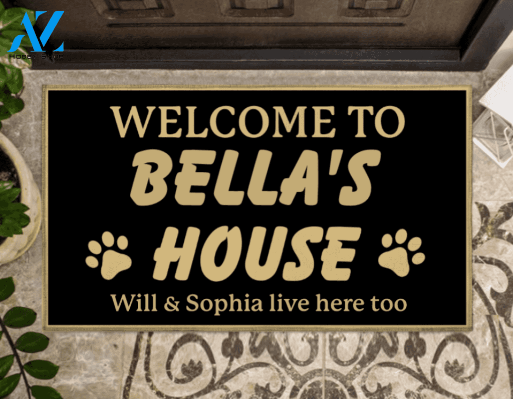 Personalized Welcome To Dog's House Doormat Gift For Dog Lovers Birthday Gift Home Decor Warm House Gift Welcome Mat