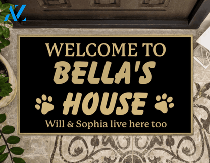 Personalized Welcome To Dog's House Doormat Gift For Dog Lovers Birthday Gift Home Decor Warm House Gift Welcome Mat