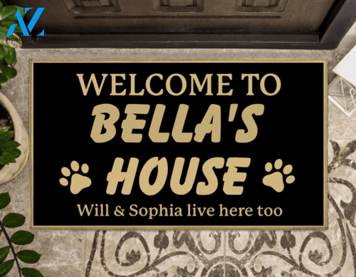 Personalized Welcome To Dog's House Doormat Gift For Dog Lovers Birthday Gift Home Decor Warm House Gift Welcome Mat