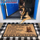 Gosszy - Personalized Welcome to my house rules Dog Doormat, Dog mat custom, Pawprints Doormat, dog doormat, dog gift, dog mat, custom dog - Dog mat custom