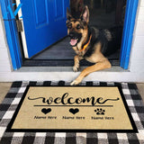 Gosszy - Personalized Welcome To Ours House Doormat, Family Name Doormat, New Home Gift, Dog Lover Gift