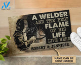 Personalized Welder And Best Flame Of His Life Doormat Perfect Personalized Doormat For Your House