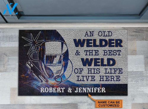 Personalized Welder And The Best Weld Live Here Customized Doormat | Welcome Mat | House Warming Gift