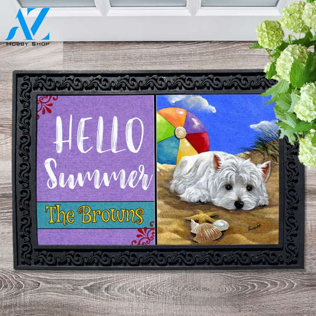 Personalized West Highland Terrier Beach Doormat - 18" x 30"