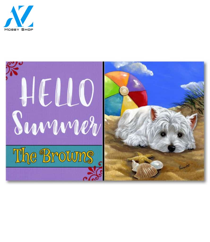 Personalized West Highland Terrier Beach Doormat - 18" x 30"
