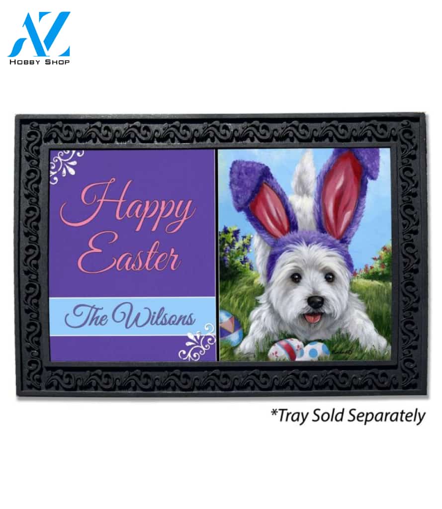 Personalized West Highland Terrier Egg Hunt Doormat - 18" x 30"