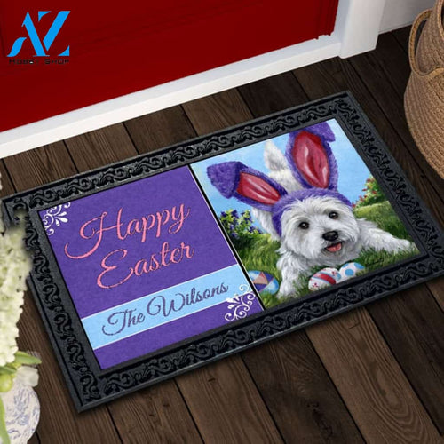 Personalized West Highland Terrier Egg Hunt Doormat - 18" x 30"