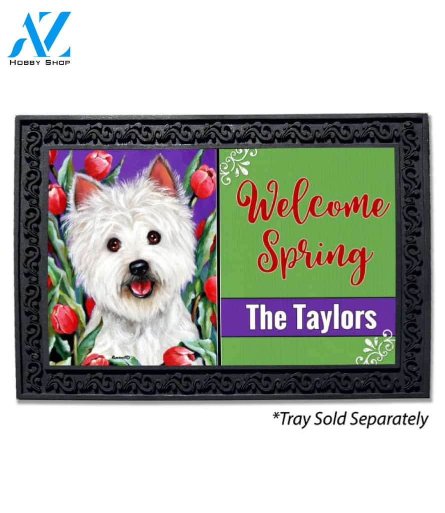 Personalized West Highland Terrier Peek A Boo Doormat - 18" x 30"