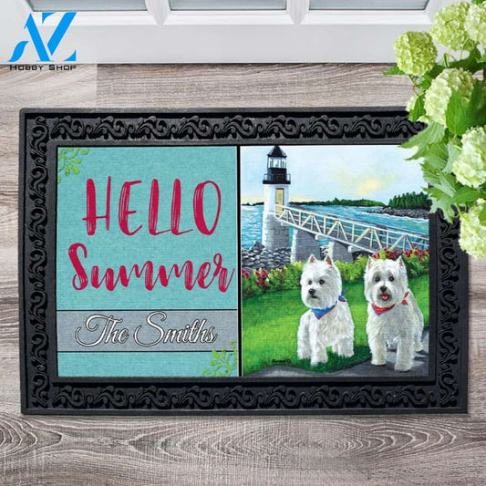 Personalized West Highland Terrier Schooner & Annie Doormat - 18" x 30"