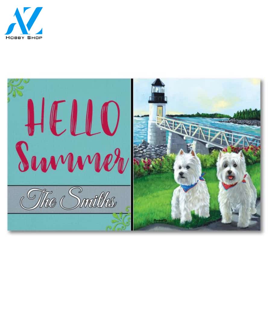Personalized West Highland Terrier Schooner & Annie Doormat - 18" x 30"