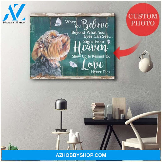 Personalized When You Believe Dog Photo Wall Art Canvas