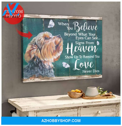 Personalized When You Believe Dog Photo Wall Art Canvas