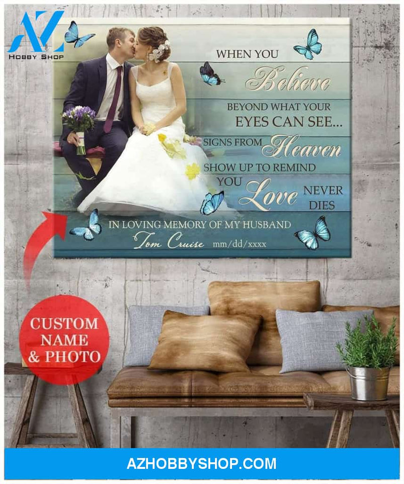 Personalized When You Believe Family Photo Wall Art Canvas