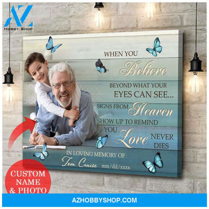 Personalized When You Believe Family Photo Wall Art Canvas