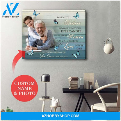 Personalized When You Believe Family Photo Wall Art Canvas