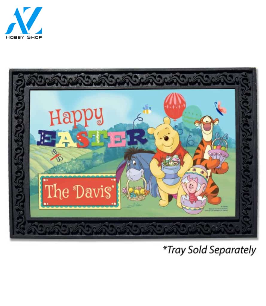 Personalized Winnie the Pooh Happy Easter Doormat - 18" x 30"