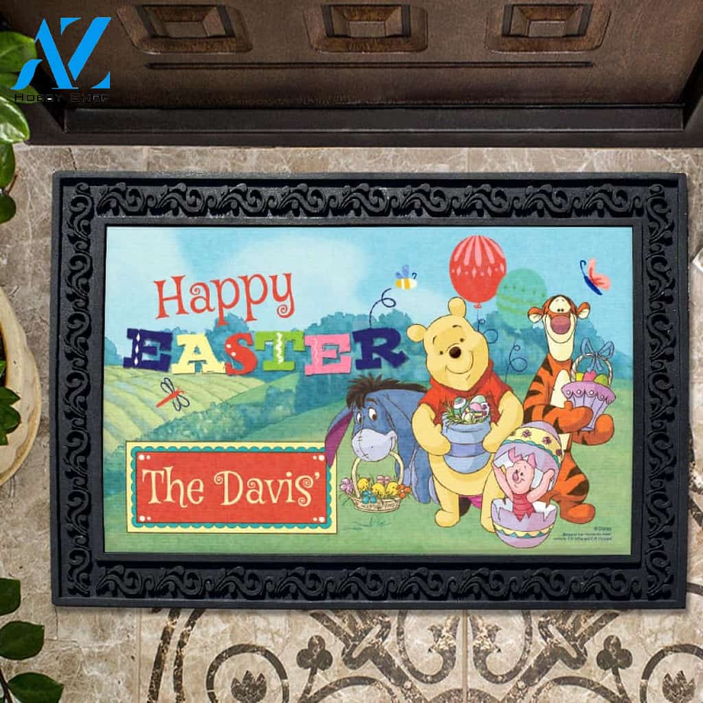 Personalized Winnie the Pooh Happy Easter Doormat - 18" x 30"