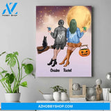 Personalized Witch Canvas Art - Best Friend Canvas Ideas - Halloween Presents