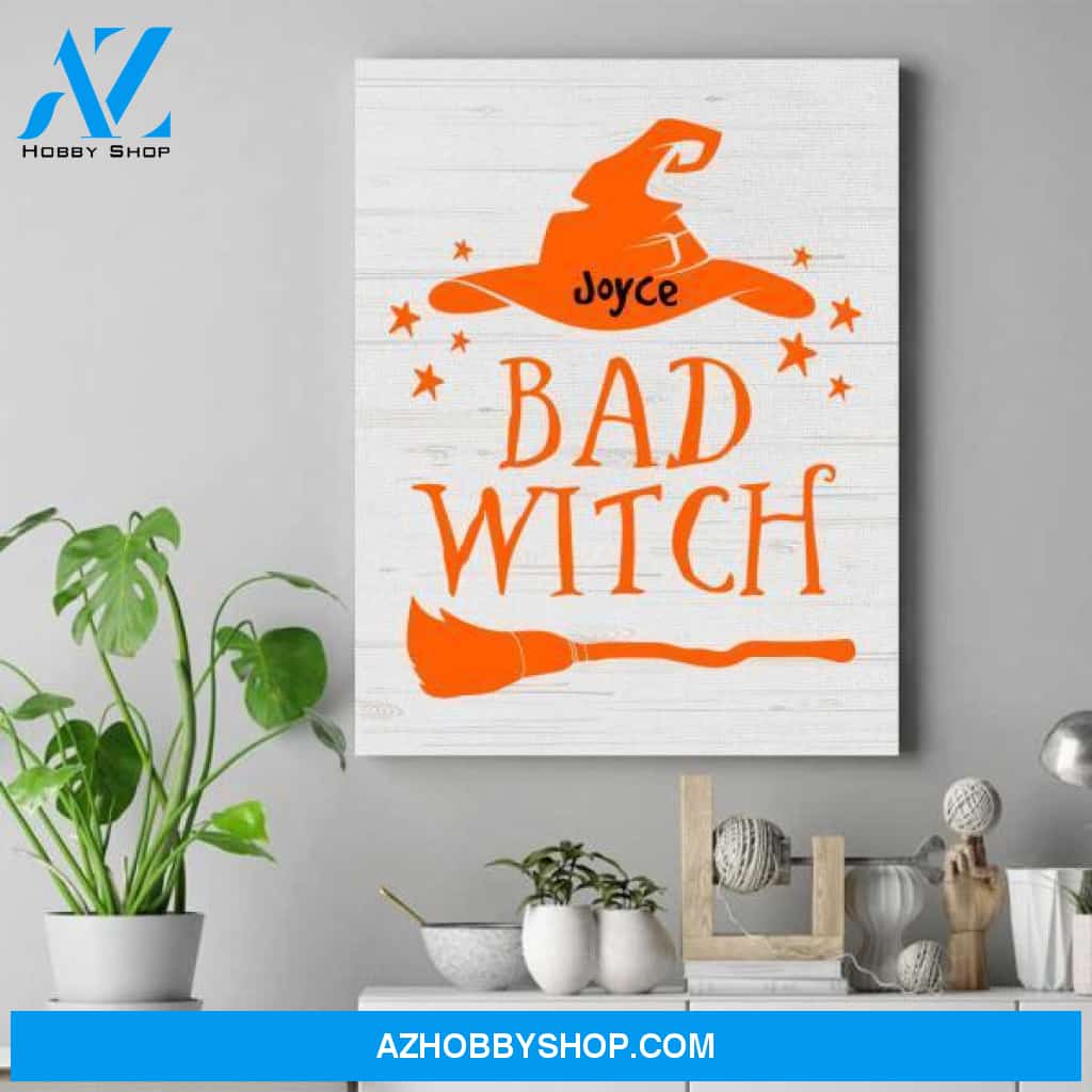 Personalized Witch Canvas Art - Best Gift For Bestie - Cool Halloween Gifts
