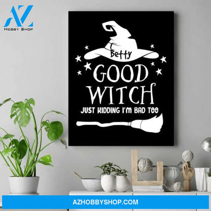 Personalized Witch Canvas Art - Bff Birthday Gifts - Halloween Gifts For Adults