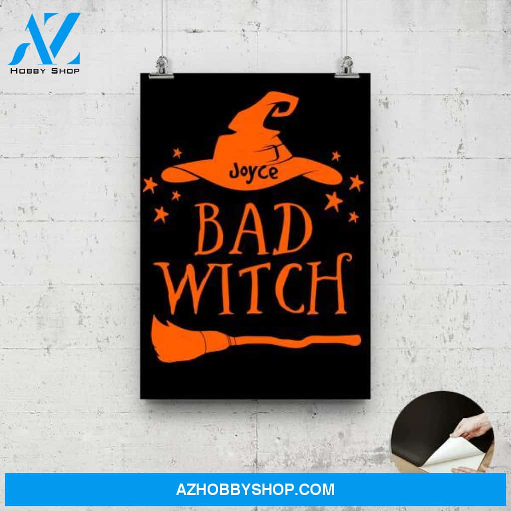 Personalized Witch Canvas Art - Big Sister Gifts - Halloween Birthday Gifts