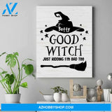 Personalized Witch Canvas Art - Cute Best Friend Gift - Gifts For Halloween Lovers