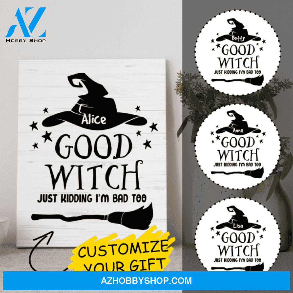 Personalized Witch Wall Art - Twin Sister Gifts - Gifts For Halloween Lovers