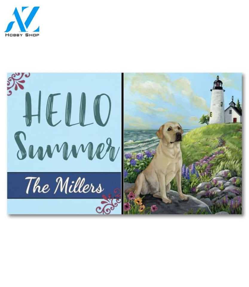 Personalized Yellow Labrador Doormat - 18" x 30"