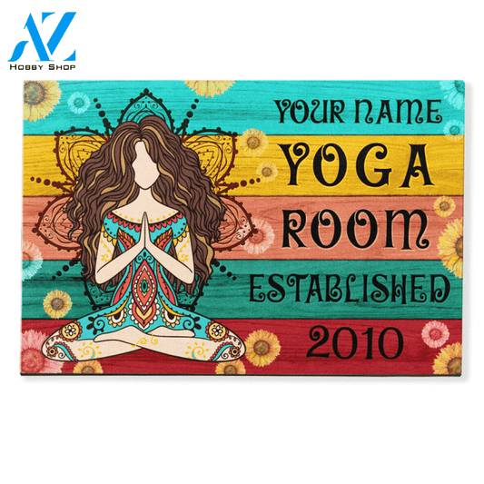 Personalized Yoga Room Mandala Sunflower Colorful Doormat Gift For Yoga Lovers Birthday Gift Home Decor Warm House Gift Welcome Mat