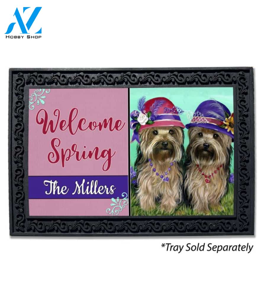 Personalized Yorkshire Terrier Sisters Doormat - 18" x 30"