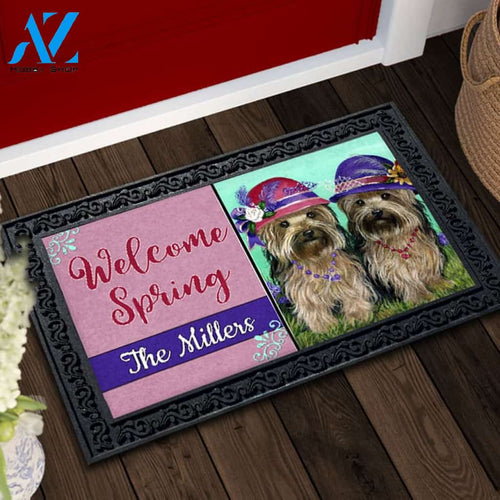 Personalized Yorkshire Terrier Sisters Doormat - 18" x 30"