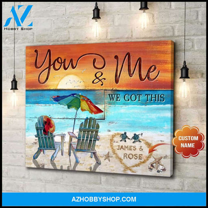 Personalized You And Me Turtle Wall Art Canvas