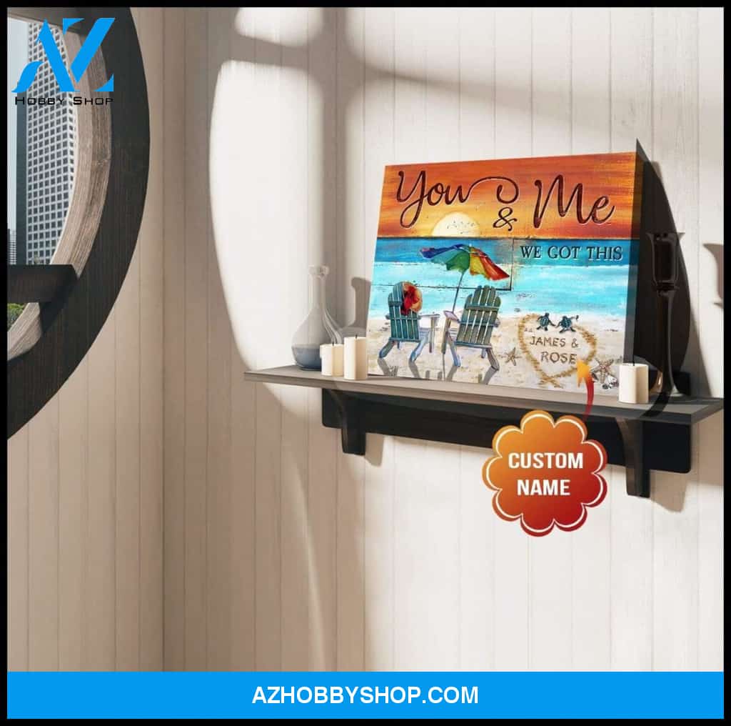 Personalized You And Me Turtle Wall Art Canvas