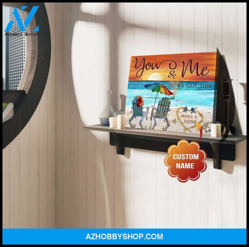 Personalized You And Me Turtle Wall Art Canvas