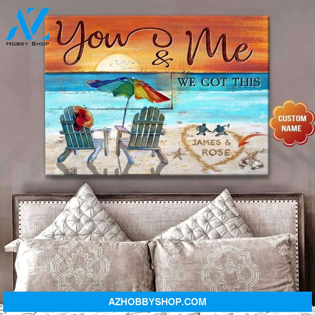 Personalized You And Me Turtle Wall Art Canvas