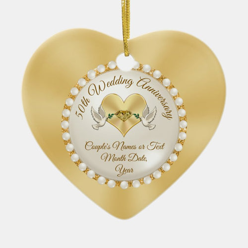 Personalized 50Th Anniversary Christmas Ornament