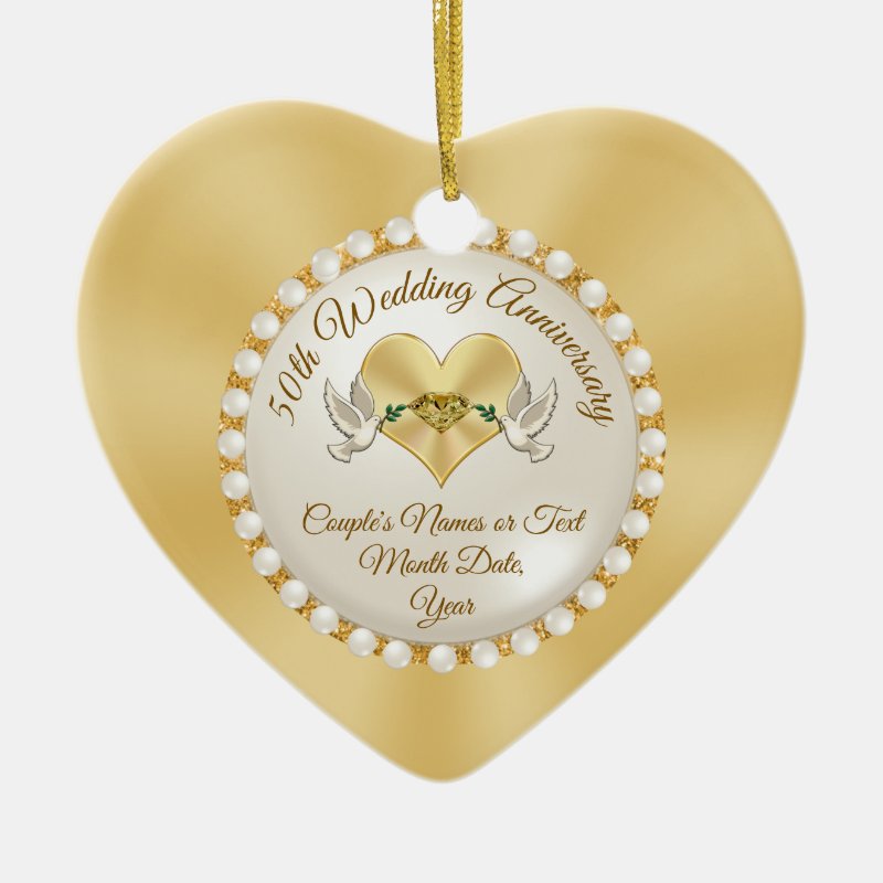 Personalized 50Th Anniversary Christmas Ornament