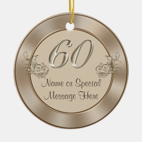 Personalized 60Th Anniversary Or Birthday Ornament